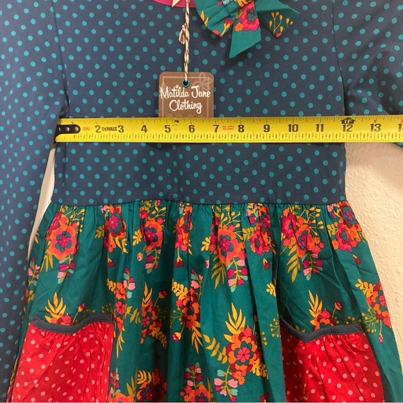 Matilda Jane Moments With You Merry Merry Christmas Dress Girls Floral Size 10 - Picture 11 of 16